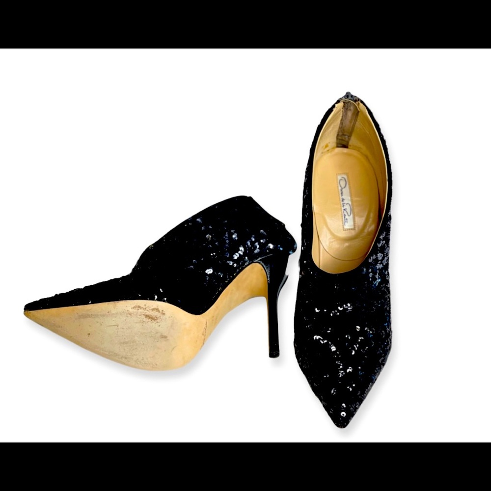 SZ 8 Oscar de la Renta Sequin Ankle Boots